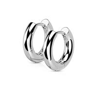 BlackAmazement Lot de 2 boucles d'oreilles créoles en acier inoxydable 316L - 3 mm de largeur - Noir argenté - Or rose - Multicolore - Pour homme et femme, Acier inoxydable