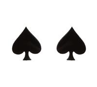 BlackAmazement Lot de 2 boucles d'oreilles en acier inoxydable 316L avec carte de jeu Zocker Poker Argenté Noir, Acier inoxydable