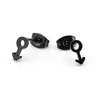 BlackAmazement Lot de 2 boucles d'oreilles en acier inoxydable 316L - Symbole de genre pour homme et femme - Venus Mars - Argent noir et or rose - Pour homme et femme, Acier inoxydable