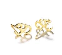 BlackAmazement Lot de 2 boucles d'oreilles en acier inoxydable 316L - Symbole Om - Bouddhisme - Aujourd'hui absolu - Argenté, noir, rose, or - Pour homme et femme, acier inoxydable