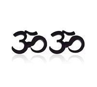 BlackAmazement Lot de 2 boucles d'oreilles en acier inoxydable 316L - Symbole Om - Bouddhisme - Aujourd'hui absolu - Argenté, noir, rose, or - Pour homme et femme, Acier inoxydable