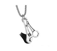 BlackAmazement Pendentif avec chaîne, Pince à Tuyau, Outil de clé à molette, Argent pour Homme