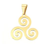 BlackAmazement Pendentif triskèle triskèle en acier inoxydable 316L runes celtes 500 mm Collier en cuir Argent Femme Homme