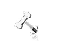 BlackAmazement Piercing en acier inoxydable 316L pour labret, hélix, tragus, cartilage monroe, boucles d'oreilles en os de chien, 8 mm, argent, or, noir, pour femme et homme, Acier inoxydable