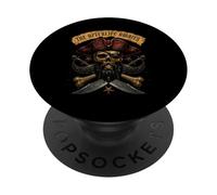Blackbeard Pirate Captain Skull Caribbean Bones and Saber PopSockets PopGrip Adhésif