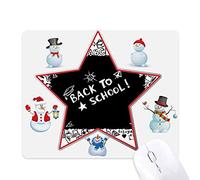 Blackboard Graffiti School Style Outline Christmas Snowman Family Star Mouse Pad