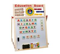 Blackboard magnétique - Effacement à sec à double face, panneau de chevalet debout en bois | Planche d'écriture pour les enfant, chevalet d'apprentissage éducatif, tableau blanc magnétique avec abacu