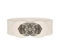 BlackButterfly 3 Pouces de Large Élastique Boucle Vintage Ceintur (Beige, M)