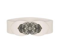 BlackButterfly 3 Pouces de Large Élastique Boucle Vintage Ceintur (Beige, XL)