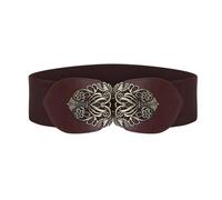 BlackButterfly 3 Pouces de Large Élastique Boucle Vintage Ceintur (Marron foncé, S)