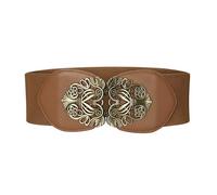 BlackButterfly 3 Pouces de Large Élastique Boucle Vintage Ceintur (Marron, M)