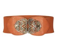 BlackButterfly 3 Pouces de Large Élastique Boucle Vintage Ceintur (Marron, XXL)