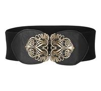 BlackButterfly 3 Pouces de Large Élastique Boucle Vintage Ceintur (Noir, M)