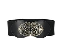 BlackButterfly 3 Pouces de Large Élastique Boucle Vintage Ceintur (Noir, S)