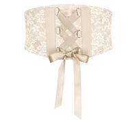 BlackButterfly 5.5 Pouces de Large Dentelle Jusqu'à élastique Dentelle Ceintur (Beige, L)