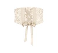 BlackButterfly 5.5 Pouces de Large Dentelle Jusqu'à élastique Dentelle Ceintur (Beige, XXL)