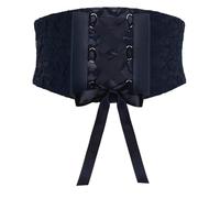 BlackButterfly 5.5 Pouces de Large Dentelle Jusqu'à élastique Dentelle Ceintur (Bleu nuit, XXL)