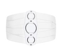 BlackButterfly 7 Pouces de Large Treillis Élastique Ceintur (Blanc, XXL)