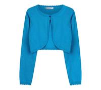 BlackButterfly Boléro Fille Maille Manches Longues, Bleu-Vert, 11-12 Ans