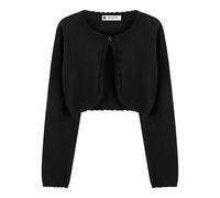 BlackButterfly Boléro Fille Maille Manches Longues, Noir, 3-4 Ans