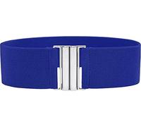 BlackButterfly Classique Emboîtement Large Élastique Sangle Extensible Taille Rétro Ceinture (Bleu roi, S)