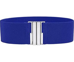 BlackButterfly Classique Emboîtement Large Élastique Sangle Extensible Taille Rétro Ceinture (Bleu roi, L)