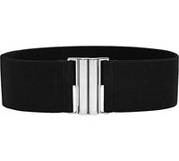 BlackButterfly Classique Emboîtement Large Élastique Sangle Extensible Taille Rétro Ceinture (Noir, L)