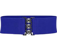 BlackButterfly Classique Triple Crochet Large Élastique Sangle Extensible Taille Ceinture (Bleu roi, S)