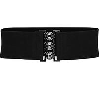 BlackButterfly Classique Triple Crochet Large Élastique Sangle Extensible Taille Ceinture (Noir, L)