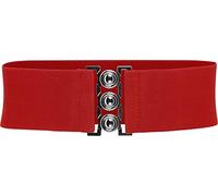 BlackButterfly Classique Triple Crochet Large Élastique Sangle Extensible Taille Ceinture (Rouge, XXL)