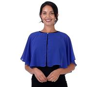 BlackButterfly Doux Mariage Portefeuille Soirée Transparente Mousseline de soie Paréo Cape Chale (Bleu roi, Taille unique)