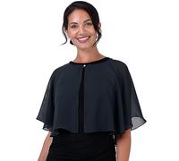BlackButterfly Doux Mariage Portefeuille Soirée Transparente Mousseline de soie Paréo Cape Chale (Bleu nuit, Taille unique)