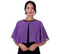 BlackButterfly Doux Mariage Portefeuille Soirée Transparente Mousseline de soie Paréo Cape Chale (Violet vif, Taille unique)