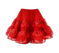 BlackButterfly Enfants Longue Entièrement en Organza Satin Jupon (Rouge, 5-6 Ans)