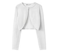 BlackButterfly Enfants Manche Longue Boléro Scintillante Filles Cardigan (Argent Clair, 13-14 Ans)