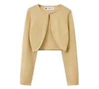 BlackButterfly Enfants Manche Longue Boléro Scintillante Filles Cardigan (Or, 9-10 Ans)
