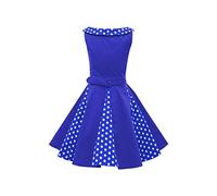 BlackButterfly Enfants Robe Années 50 Vintage à Pois 'Alexia' (Bleu Roi, 7-8 Ans)