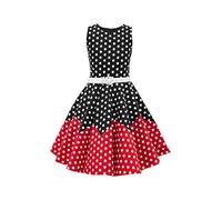BlackButterfly Enfants Robe Années 50 Vintage à Pois 'Amy' (Noir - Rouge - Pois, 11-12 Ans)