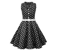 BlackButterfly Enfants Robe Années 50 Vintage à Pois 'Audrey' (Noir, 9-10 Ans)