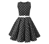 BlackButterfly Enfants Robe Années 50 Vintage à Pois 'Audrey' (Noir - Pois, 13-14 Ans)