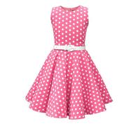 BlackButterfly Enfants Robe Années 50 Vintage à Pois 'Audrey' (Rose - Pois, 13-14 Ans)