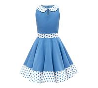 BlackButterfly Enfants Robe Années 50 Vintage à Pois 'Zoey' (Bleu, 9-10 Ans)