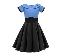 BlackButterfly Enfants Robe Années 50 Vintage Clarity 'Valerie' (Bleu, 11-12 Ans)