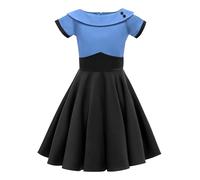 BlackButterfly Enfants Robe Années 50 Vintage Clarity 'Valerie' (Bleu, 9-10 Ans)