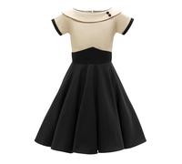 BlackButterfly Enfants Robe Années 50 Vintage Clarity 'Valerie' (Champagne, 5-6 Ans)