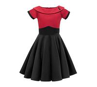 BlackButterfly Enfants Robe Années 50 Vintage Clarity 'Valerie' (Rouge, 7-8 Ans)