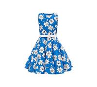 BlackButterfly Enfants Robe Années 50 Vintage Daisy 'Audrey' (Floral Bleu Roi, 9-10 Ans)