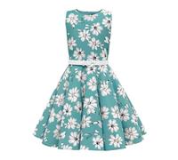 BlackButterfly Enfants Robe Années 50 Vintage Daisy 'Audrey' (Floral Turquoise, 5-6 Ans)