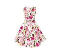 BlackButterfly Enfants Robe Années 50 Vintage Divinity 'Audrey' (Floral Rose Ivoire, 9-10 Ans)