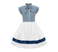 BlackButterfly Enfants Robe Années 50 Vintage Rayé 'Polly' (Bleu, 11-12 Ans)